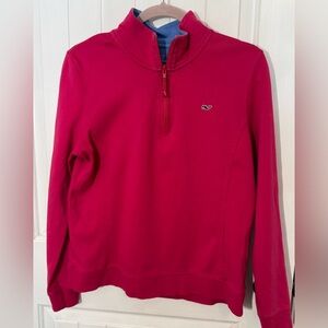Vineyard Vines Bright Pink Half-Zip Sweatshirt